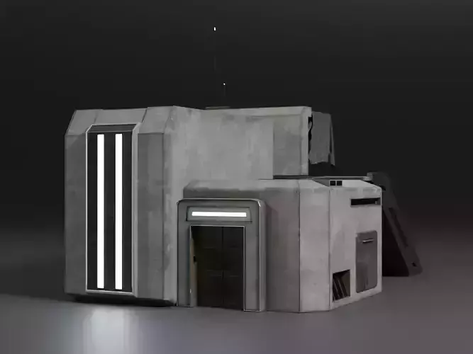 Futuristic space-like scientist base