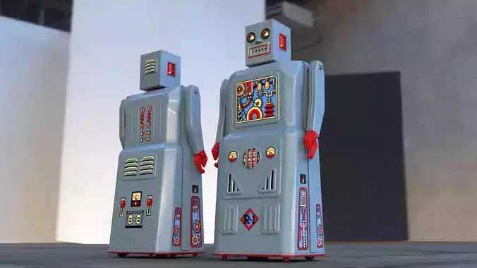 Vintage robot toy 3D model