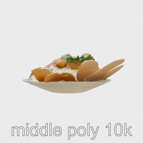 Curry Platter with Rice and Papadums model pack Low-poly 3D model
