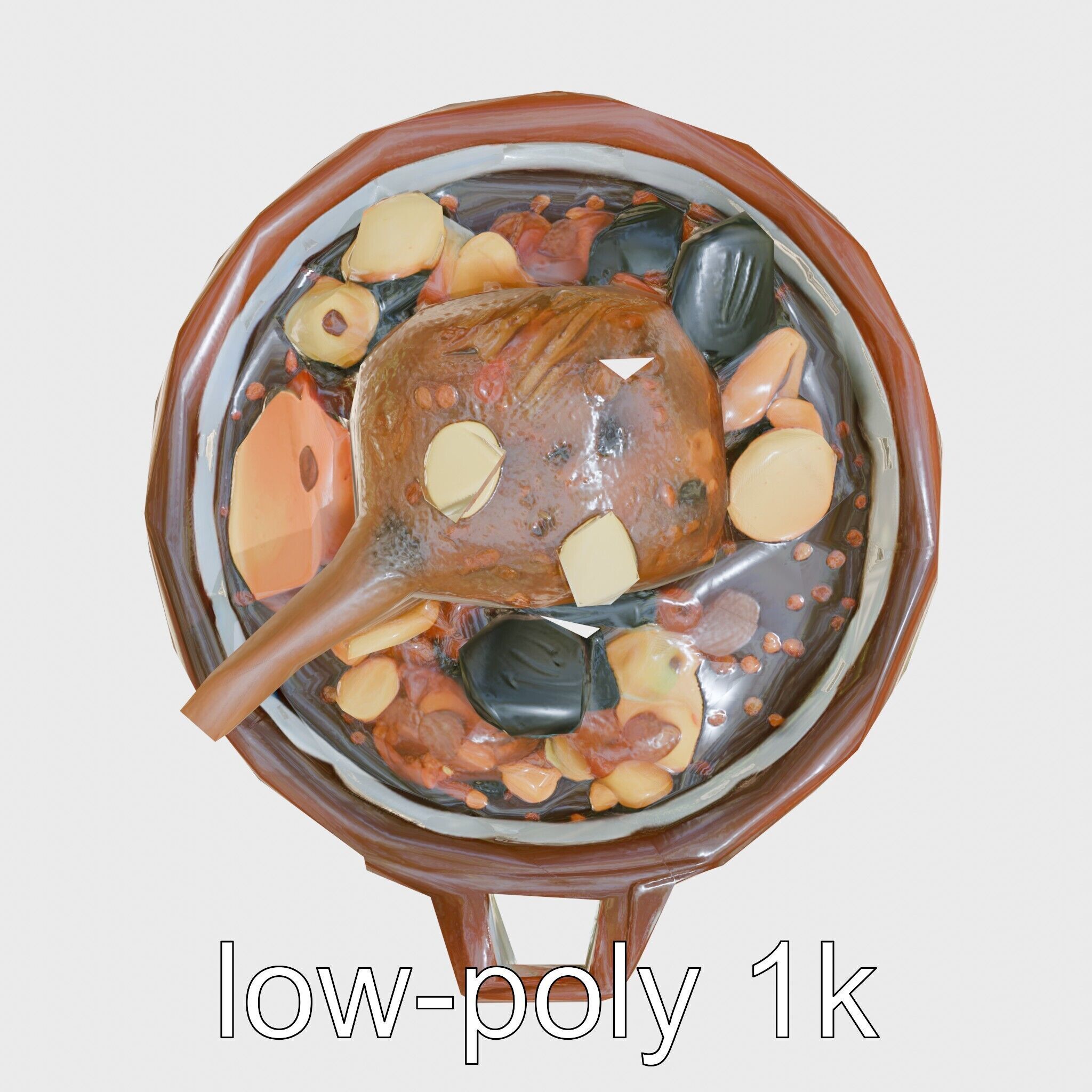 Moroccan Tagine Cooked Lamb Model Pack Low-poly 3D model_7
