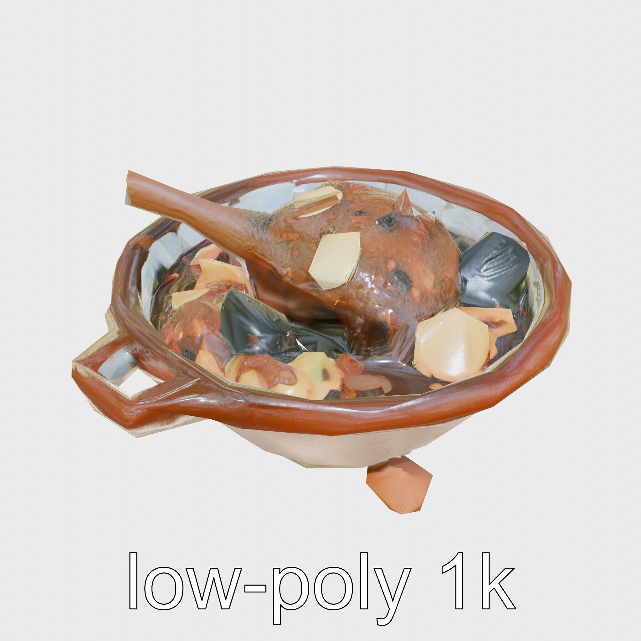 Moroccan Tagine Cooked Lamb Model Pack Low-poly 3D model_24