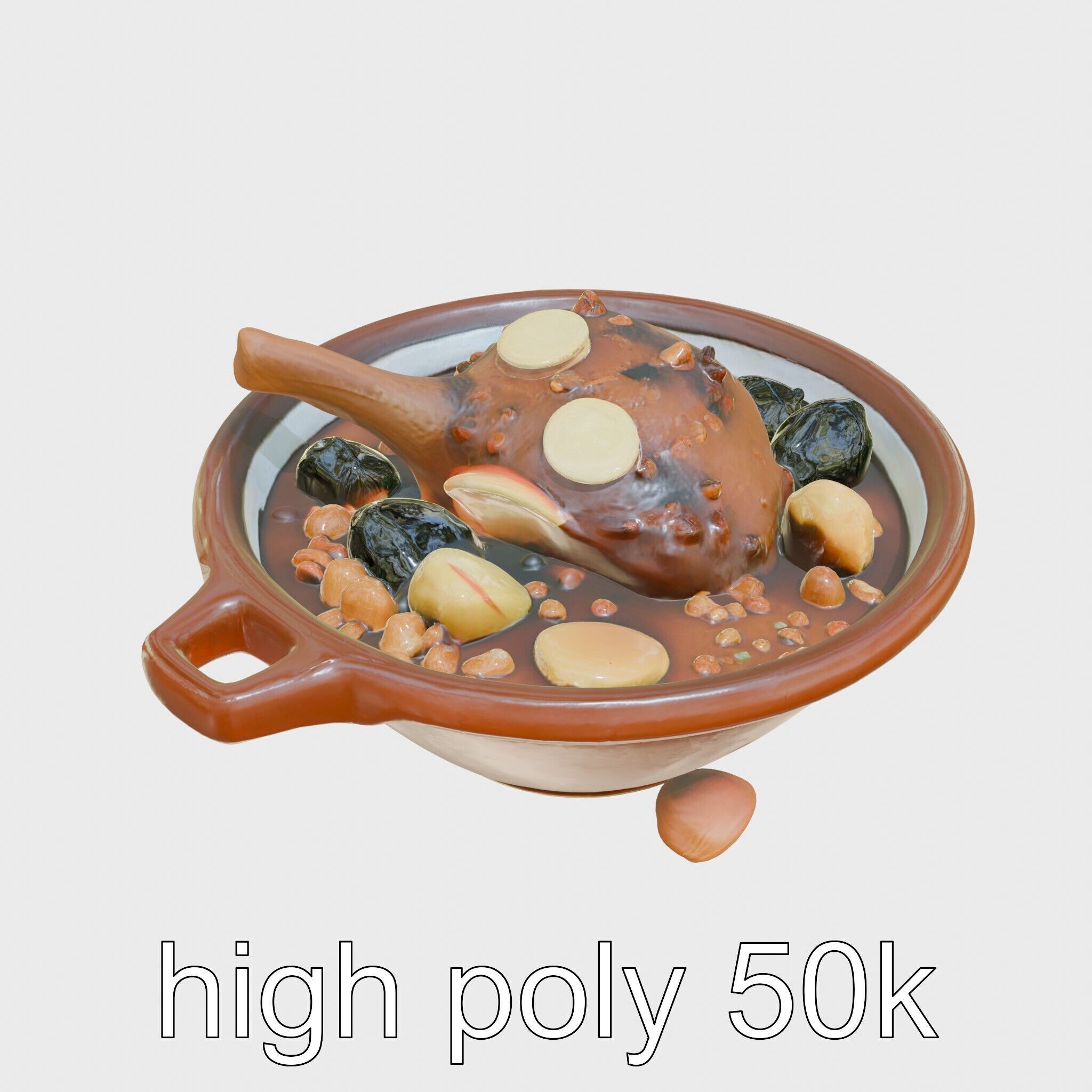 Moroccan Tagine Cooked Lamb Model Pack Low-poly 3D model_33