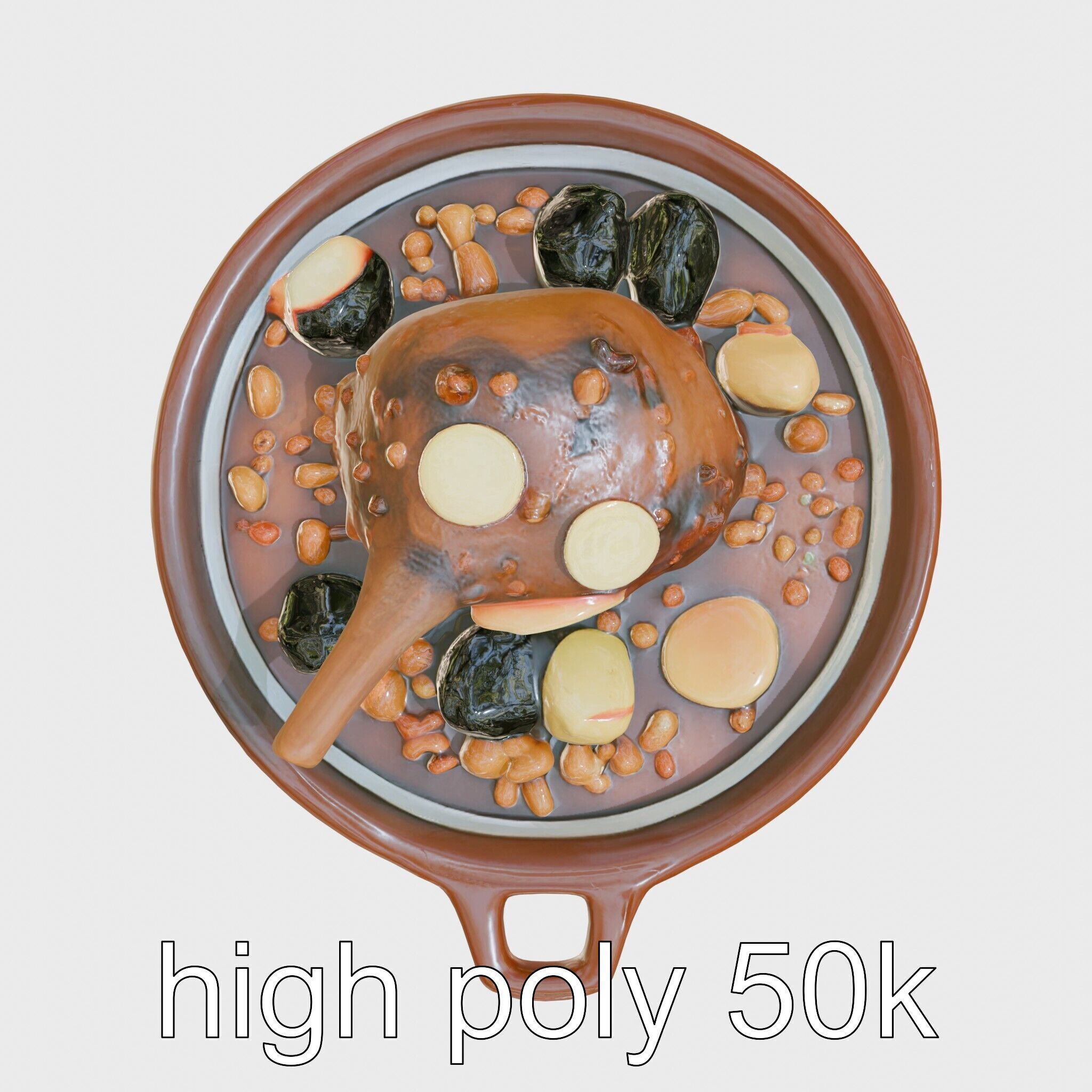 Moroccan Tagine Cooked Lamb Model Pack Low-poly 3D model_5