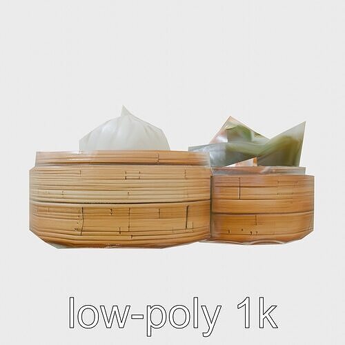 Dim Sum Feast Steamer model pack Low-poly 3D model 5
