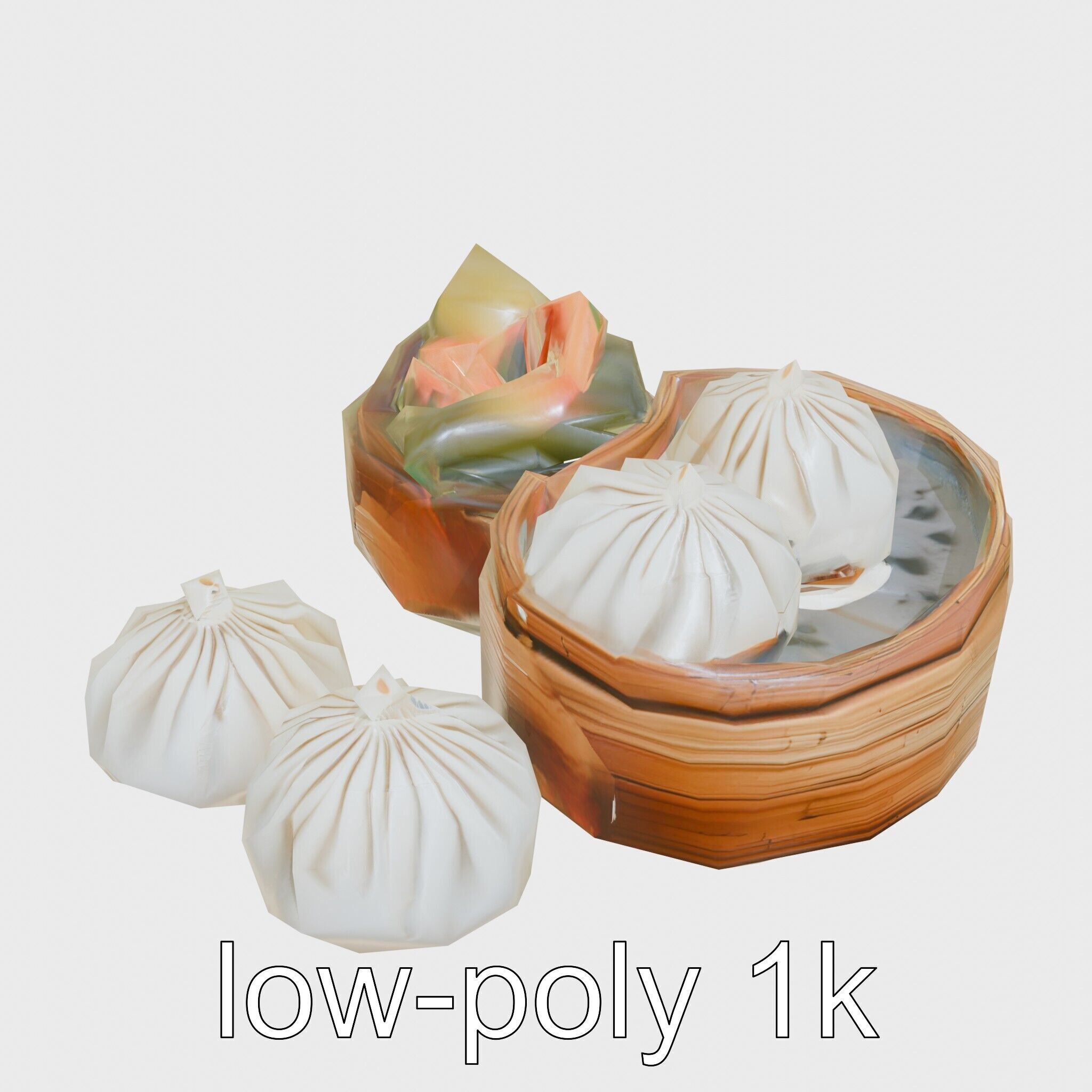 Dim Sum Feast Steamer model pack Low-poly 3D model_32