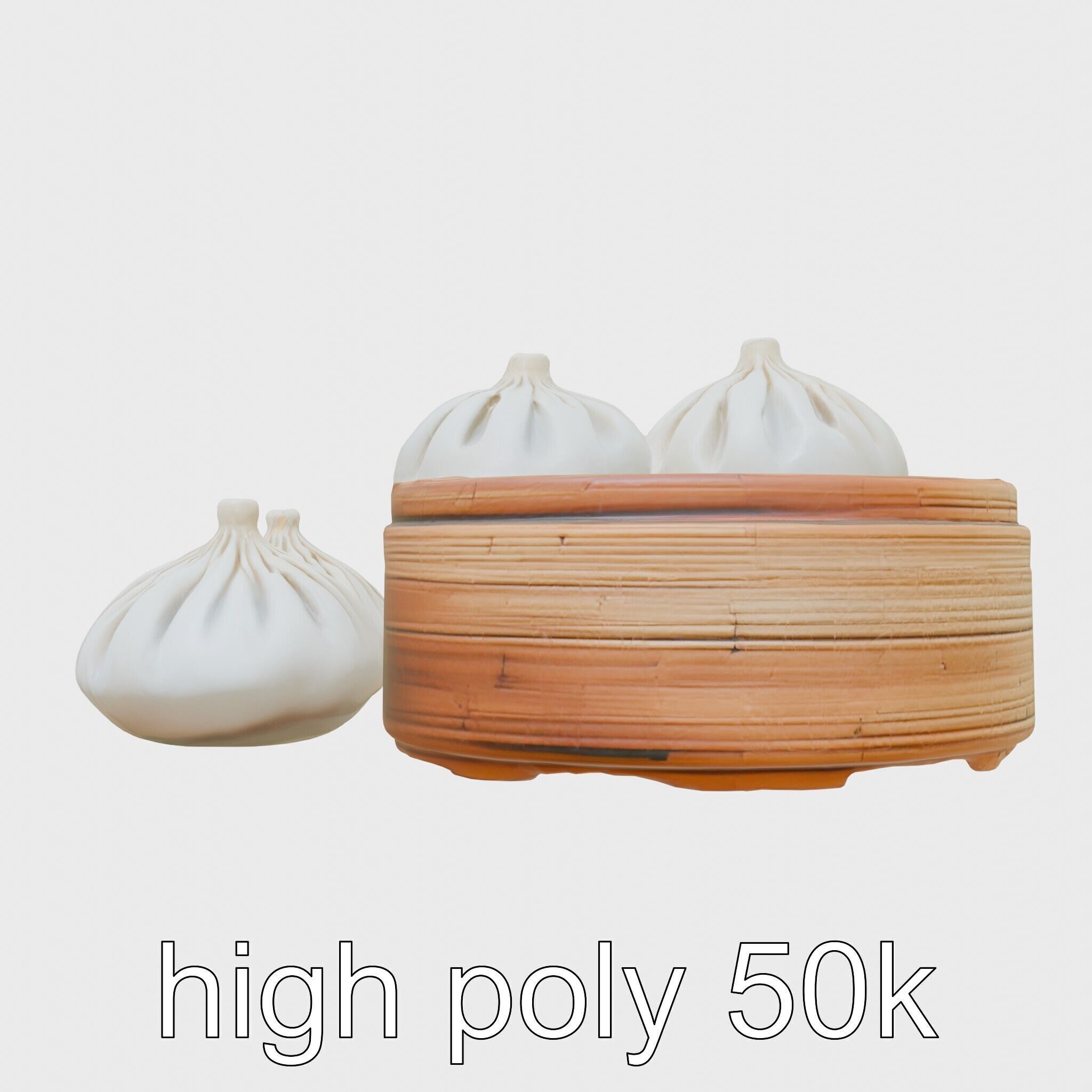 Dim Sum Feast Steamer model pack Low-poly 3D model_17
