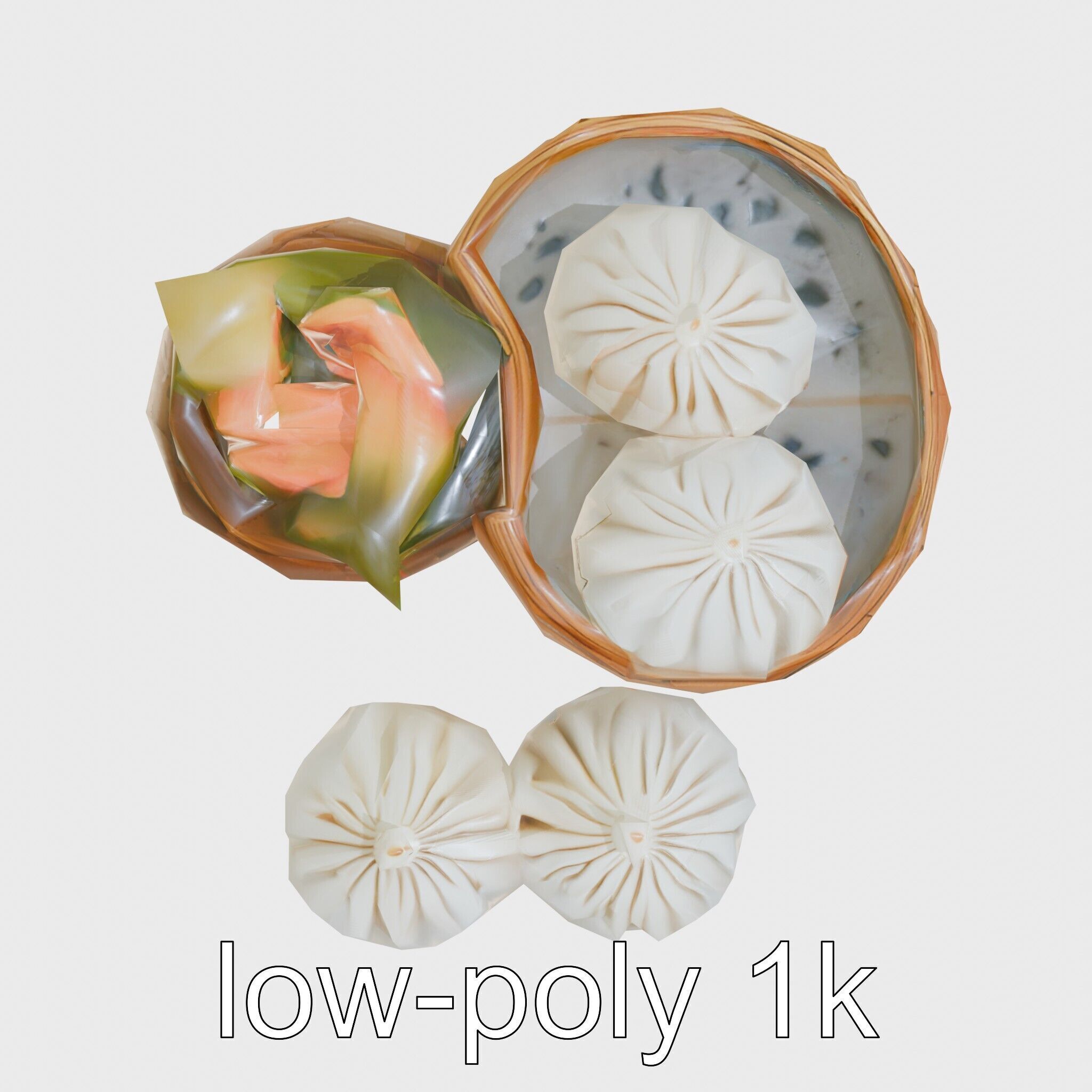 Dim Sum Feast Steamer model pack Low-poly 3D model_28