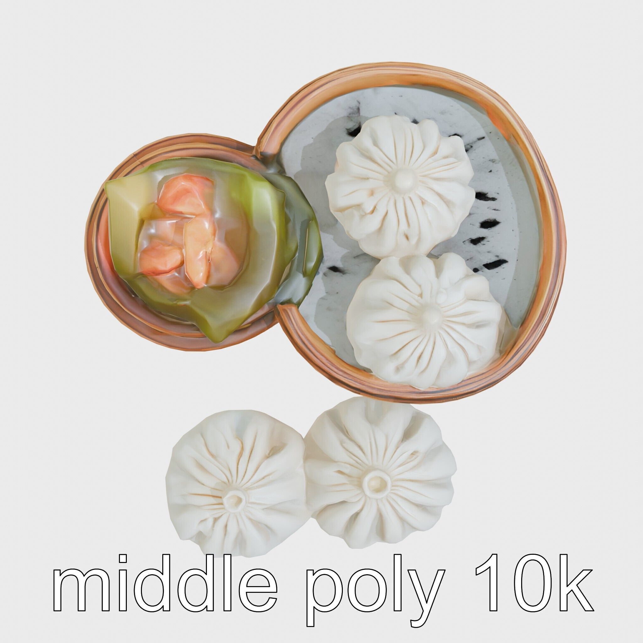 Dim Sum Feast Steamer model pack Low-poly 3D model_18