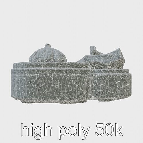 Dim Sum Feast Steamer model pack Low-poly 3D model 6