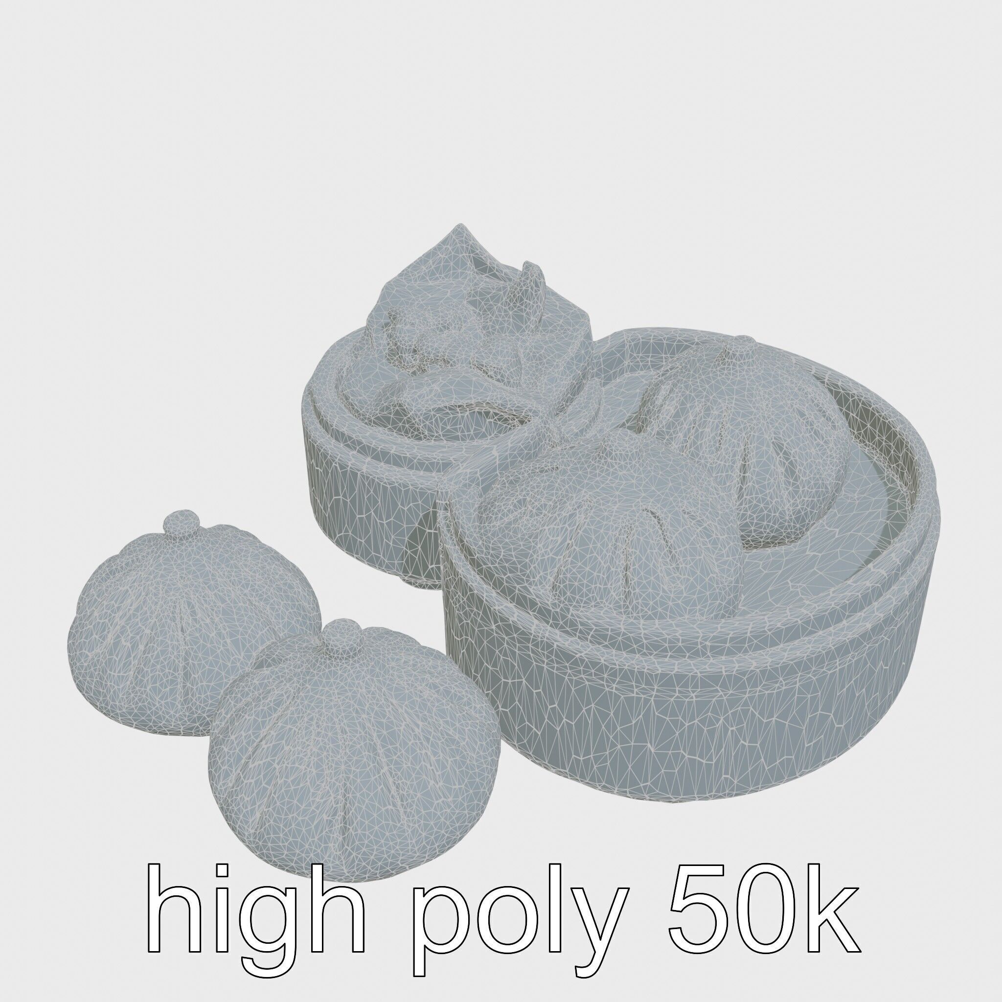 Dim Sum Feast Steamer model pack Low-poly 3D model_22