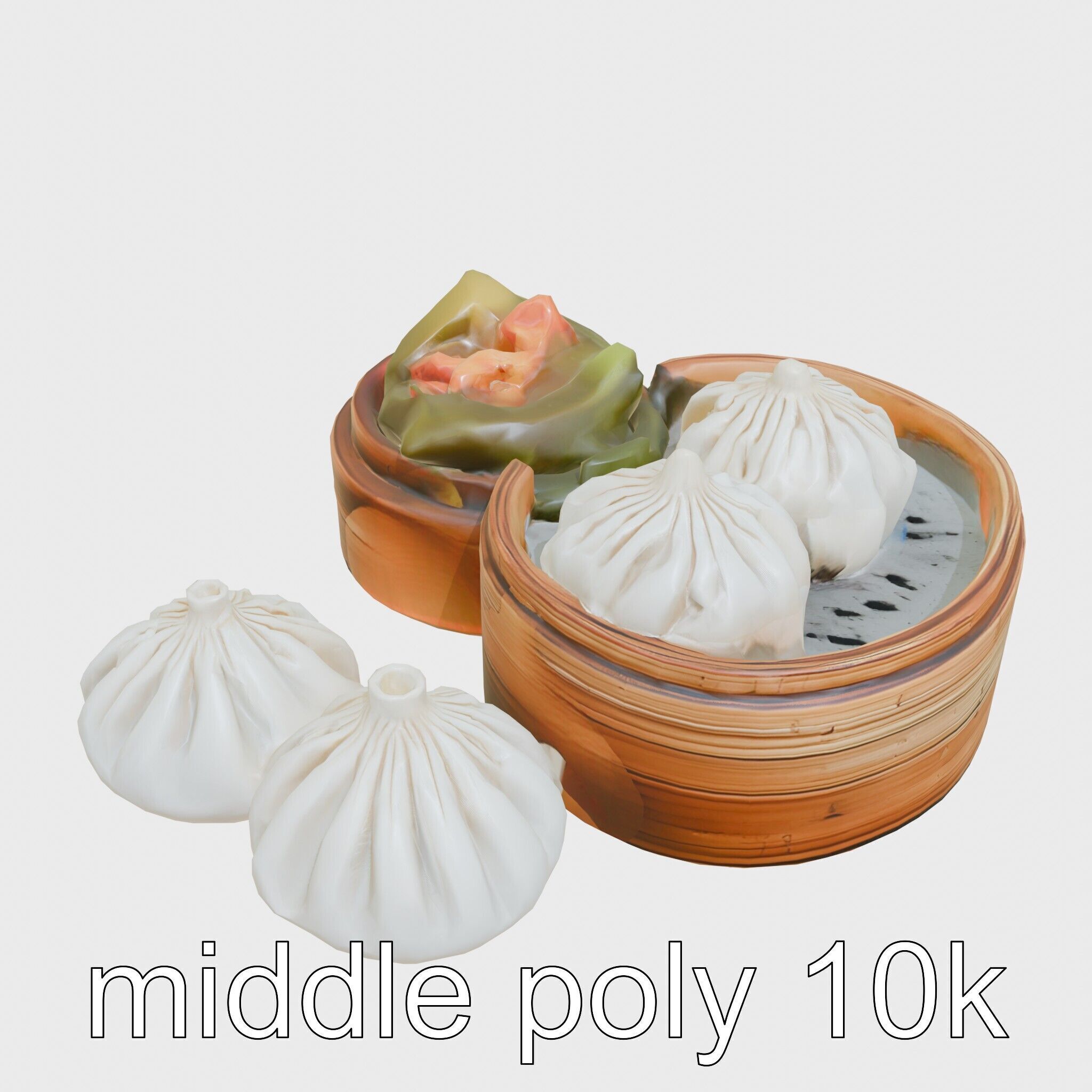 Dim Sum Feast Steamer model pack Low-poly 3D model_12