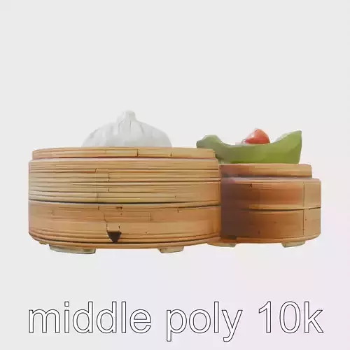 Dim Sum Feast Steamer model pack Low-poly 3D model