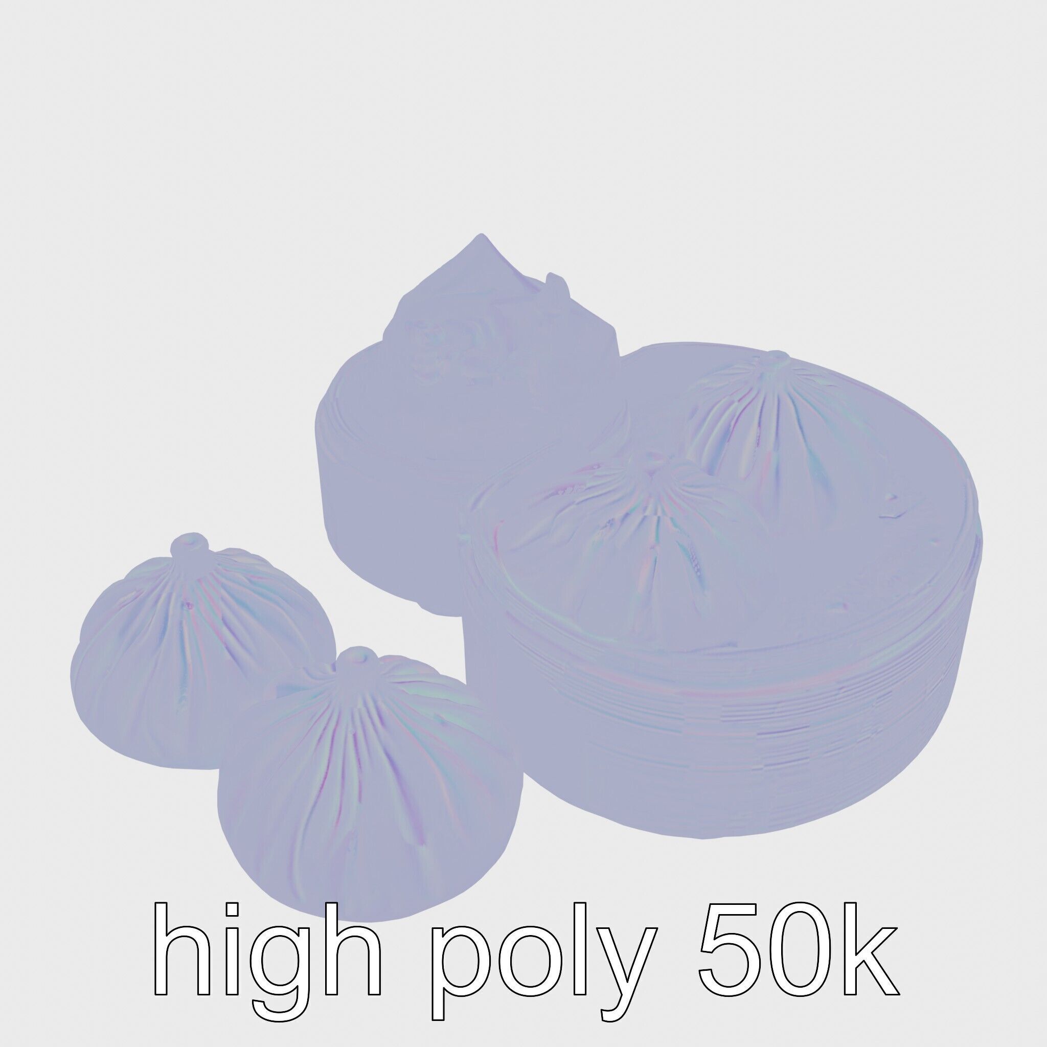 Dim Sum Feast Steamer model pack Low-poly 3D model_21