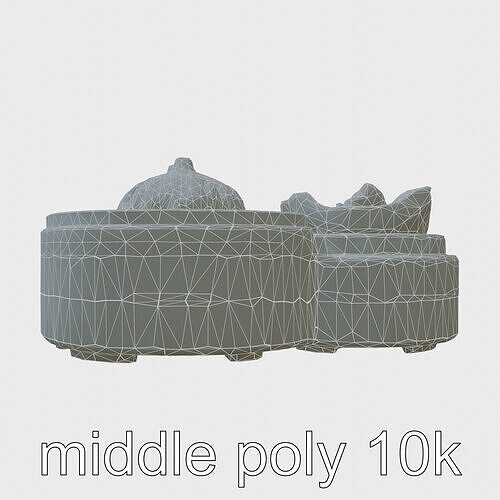 Dim Sum Feast Steamer model pack Low-poly 3D model 7
