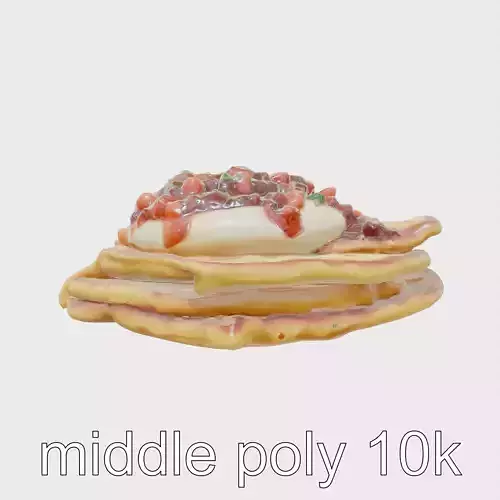 Russian Blini Pancakes with Toppings model pack