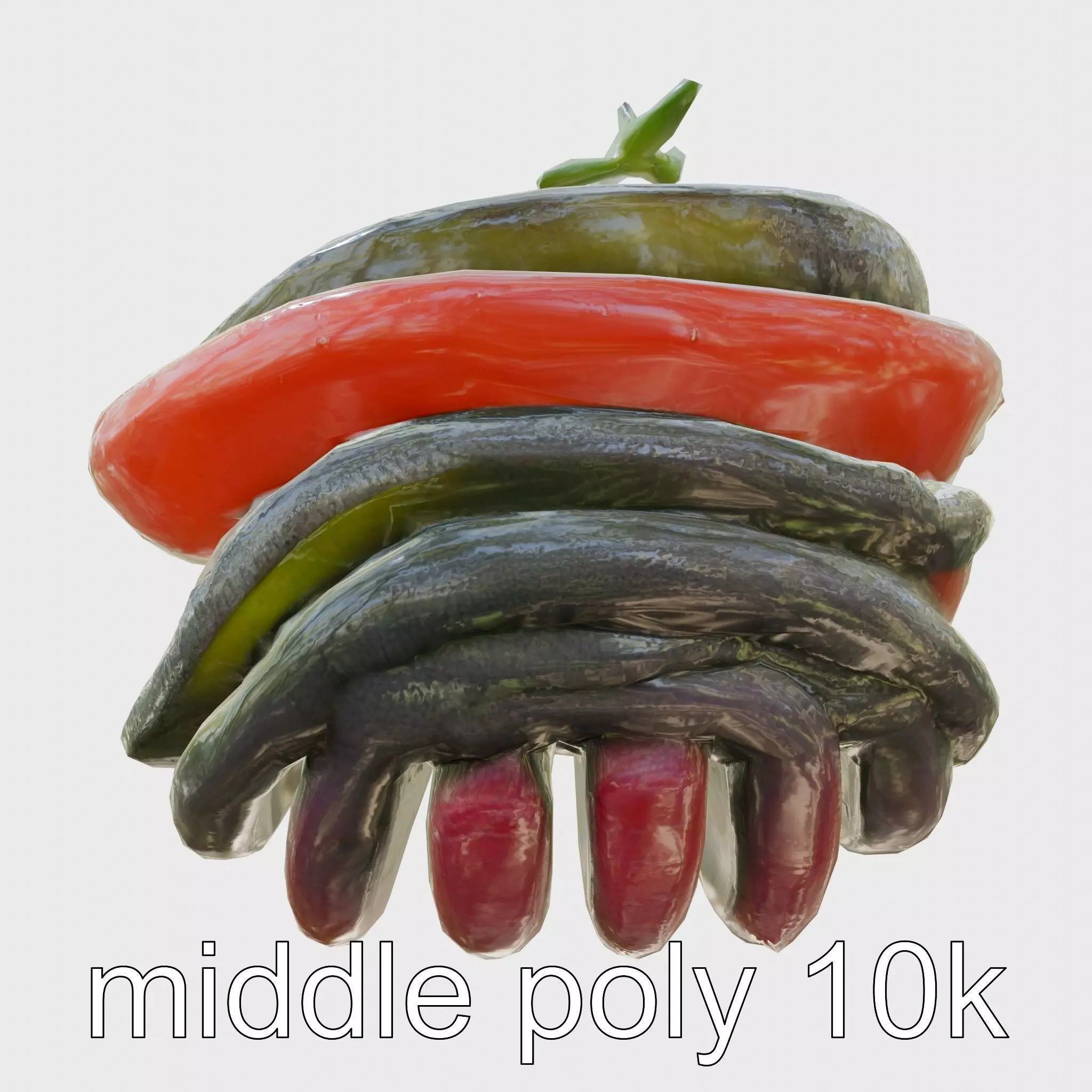 French Ratatouille Spiral Vegetables model pack Low-poly 3D model
