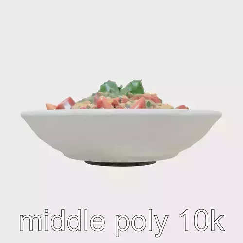 Lebanese Tabbouleh Salad realistic model pack Low-poly 3D model