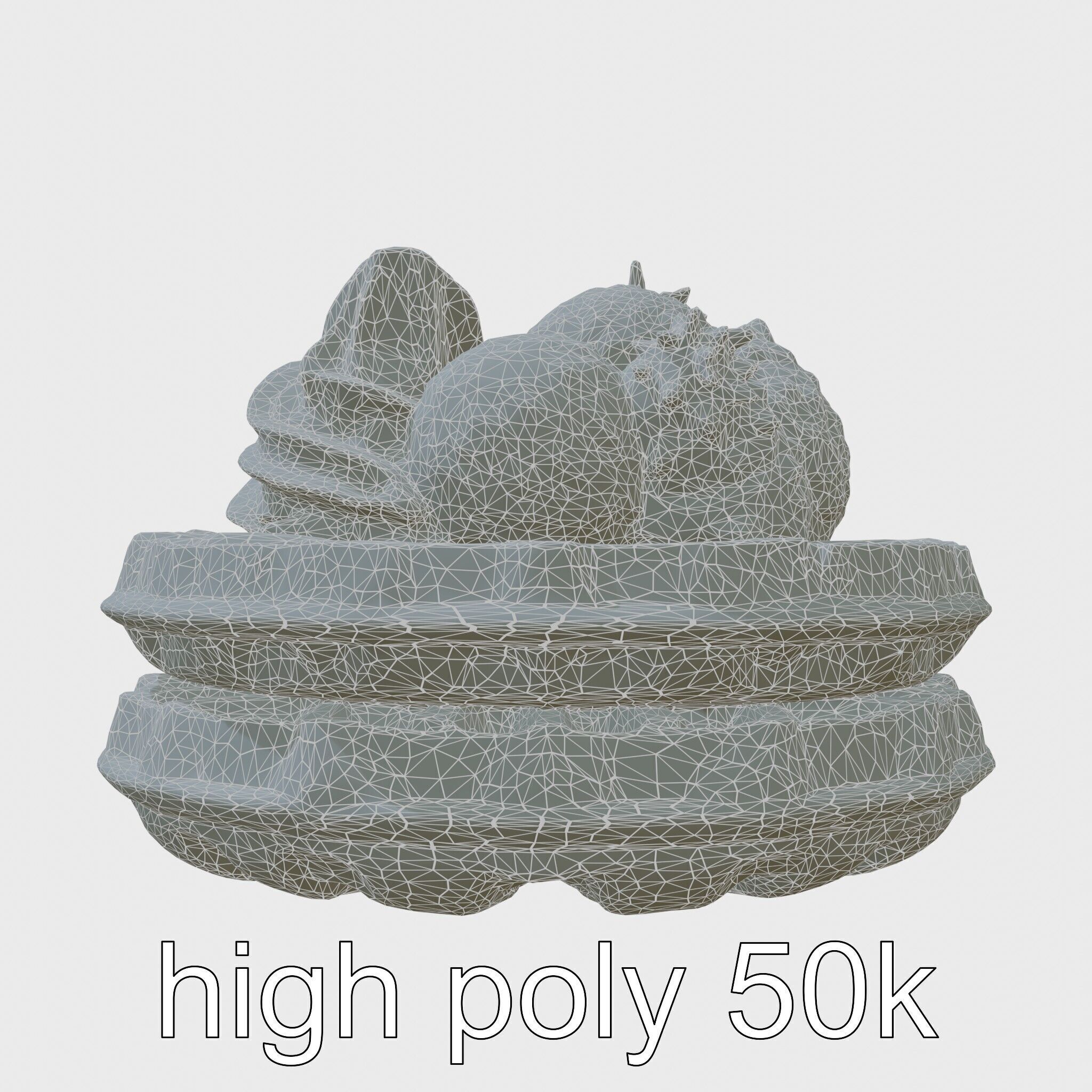 Belgian Waffles with Strawberries Model Pack Low-poly 3D model_8