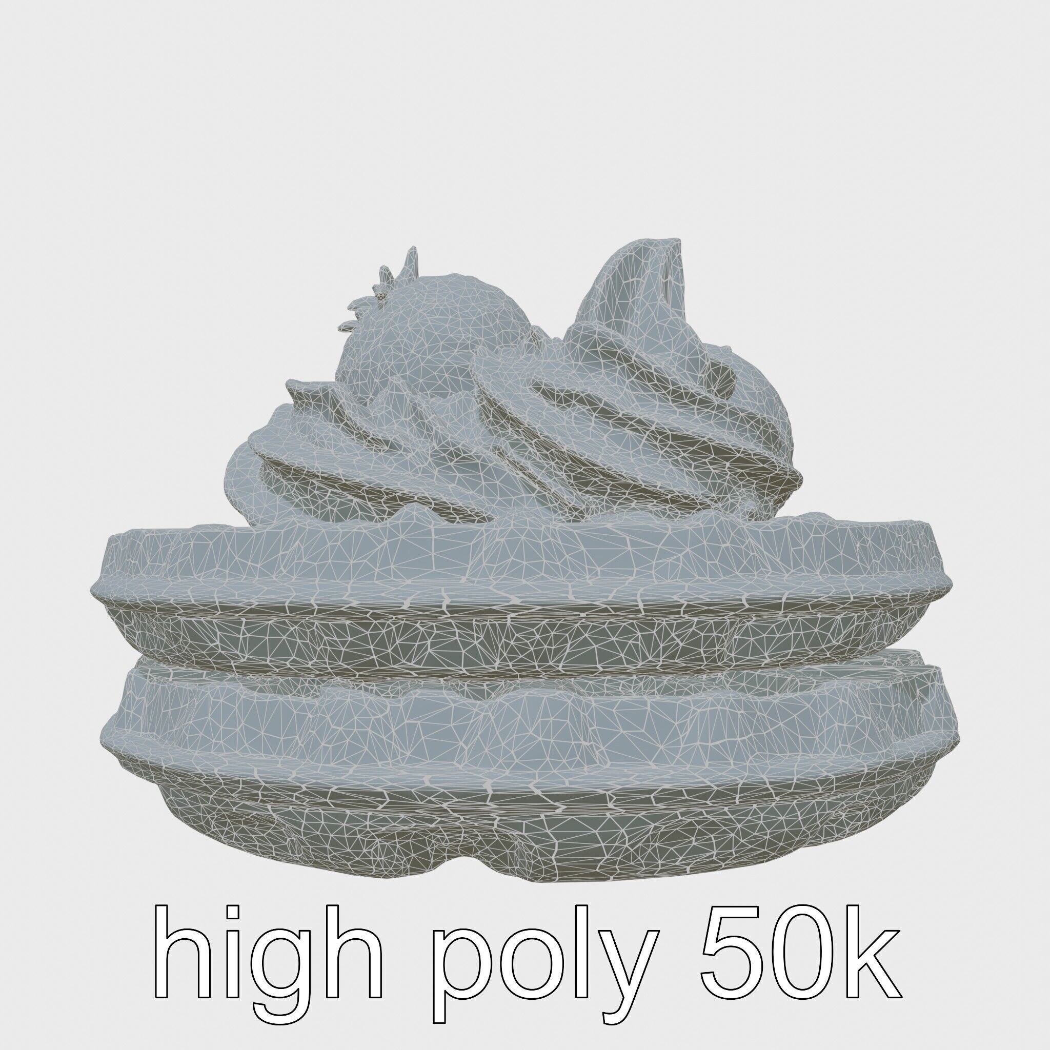 Belgian Waffles with Strawberries Model Pack Low-poly 3D model_17