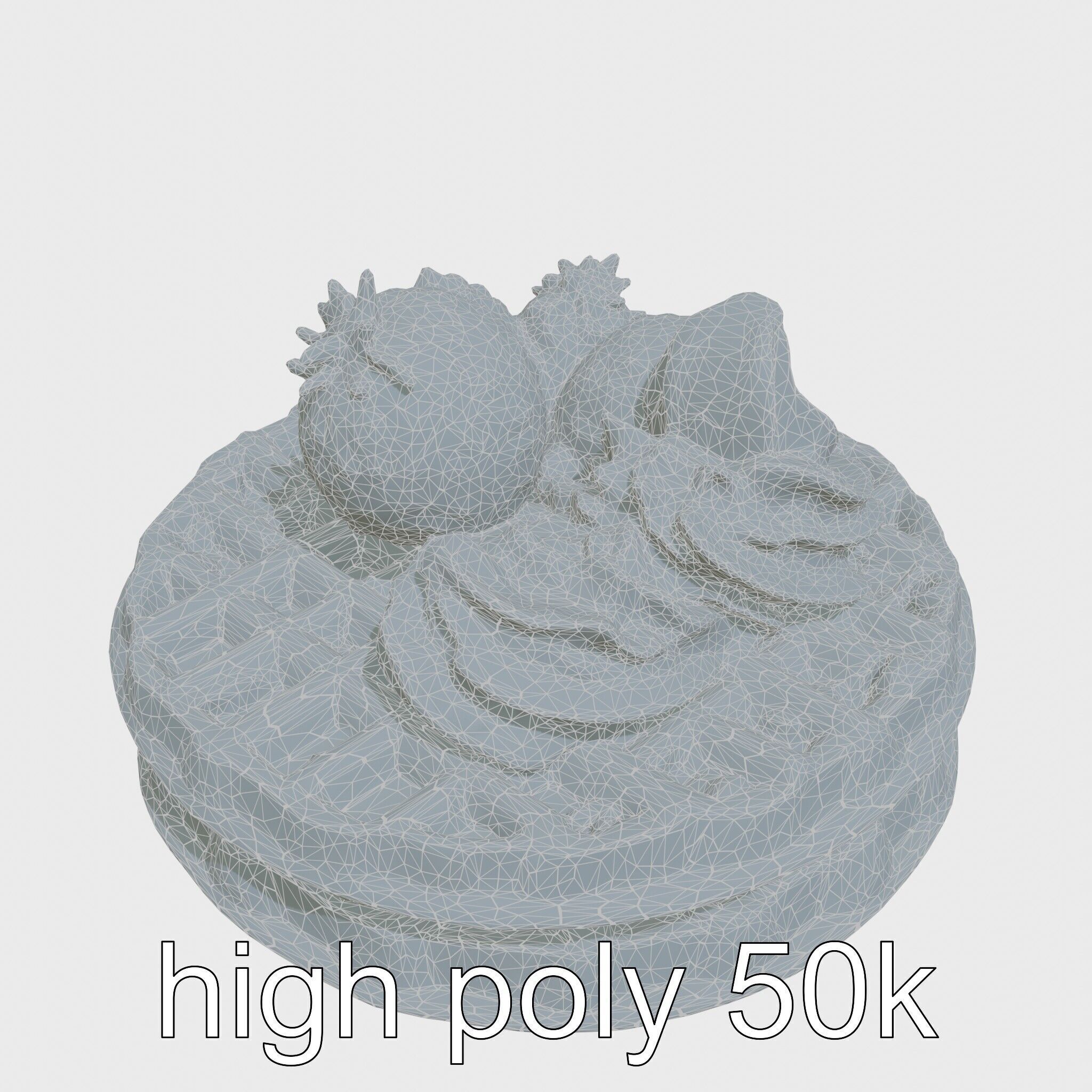 Belgian Waffles with Strawberries Model Pack Low-poly 3D model_16