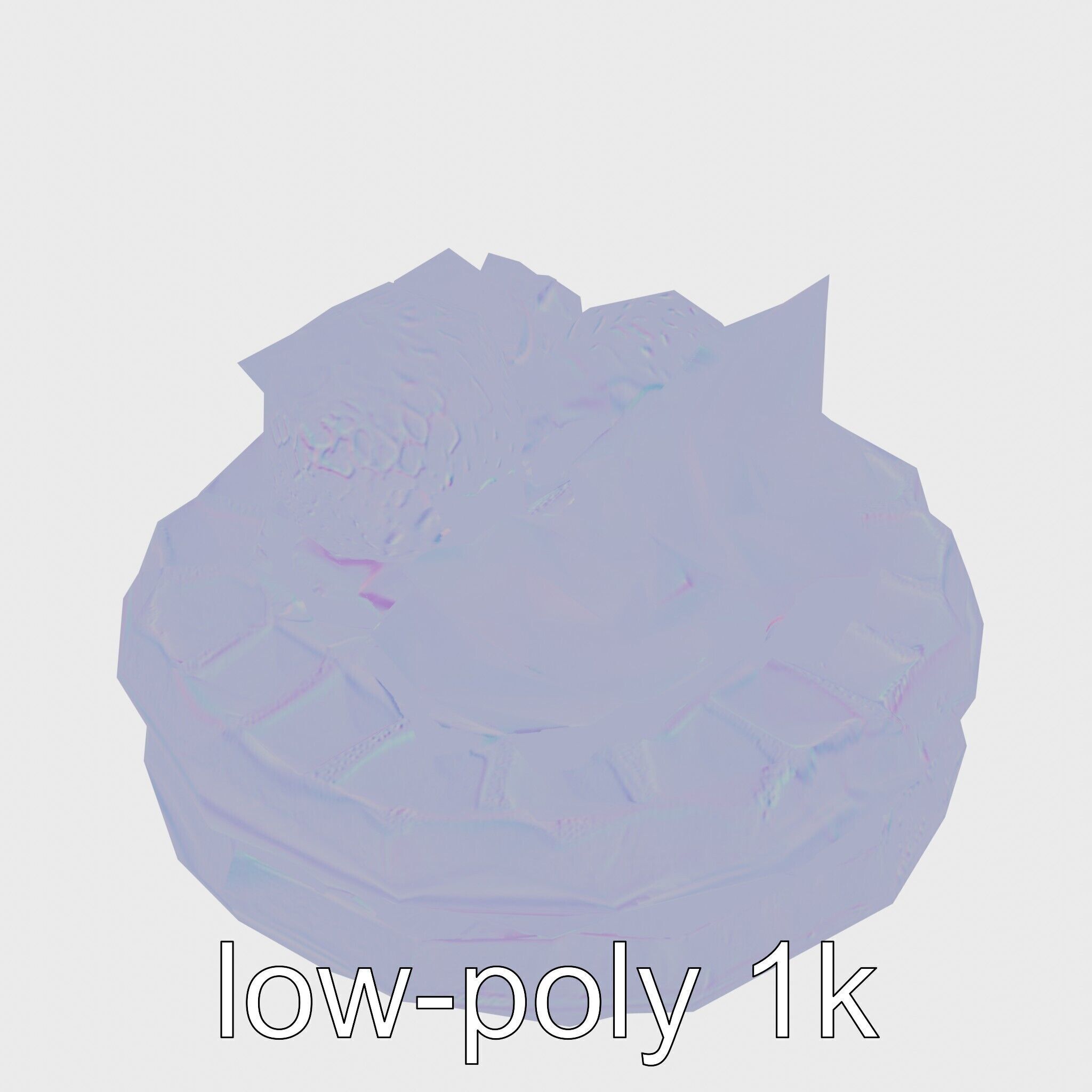 Belgian Waffles with Strawberries Model Pack Low-poly 3D model_13