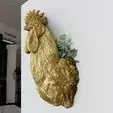 chicken head wall mount planter pot succulent flower vase STL 3D print model_0