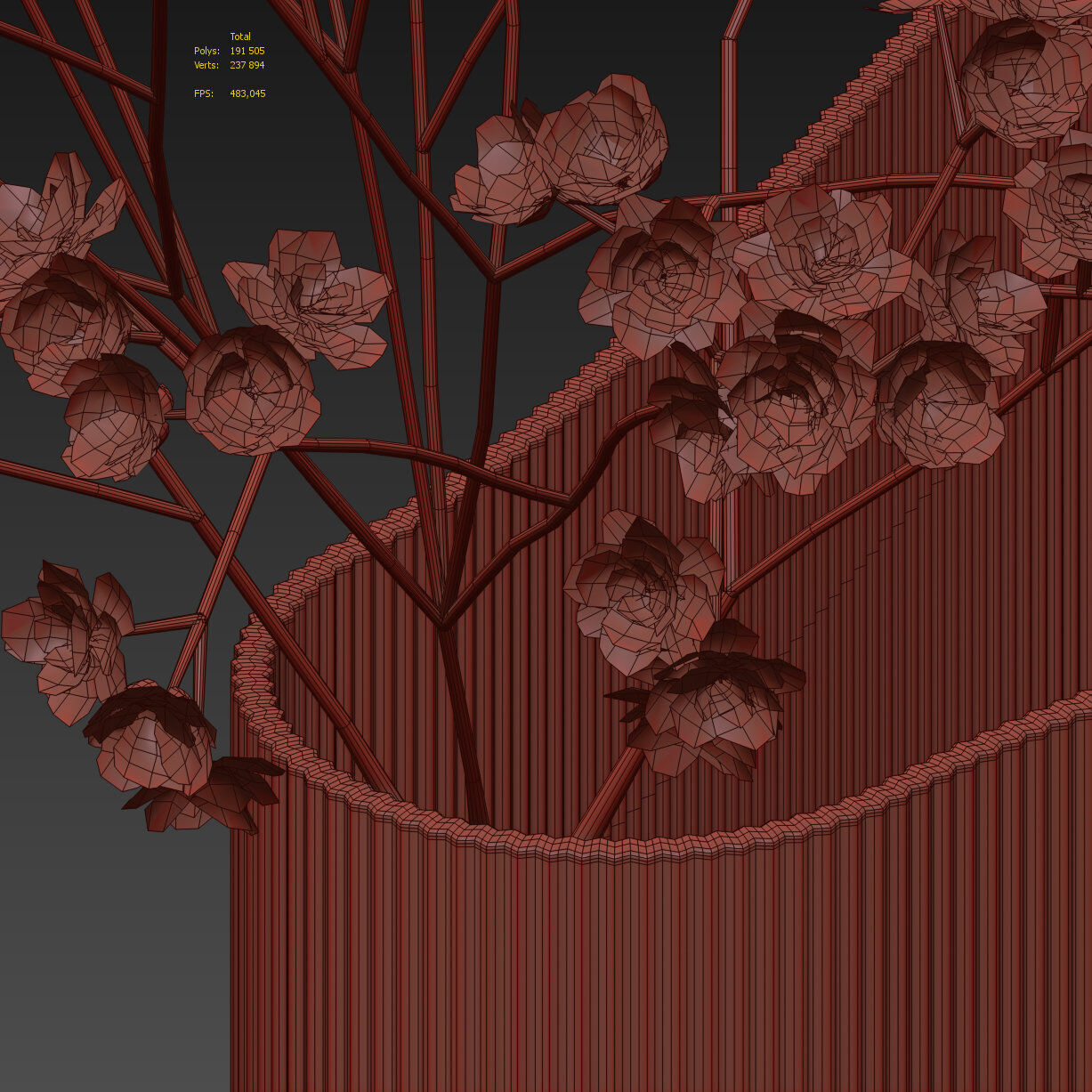 Coffee set 15 - tray pot cup books bouquet pot lamp 3D model_27