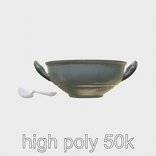 Elegant Lobster Bisque Soup Bowl model pack Low-poly 3D model 3