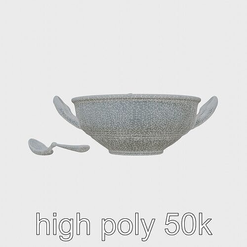 Elegant Lobster Bisque Soup Bowl model pack Low-poly 3D model 6