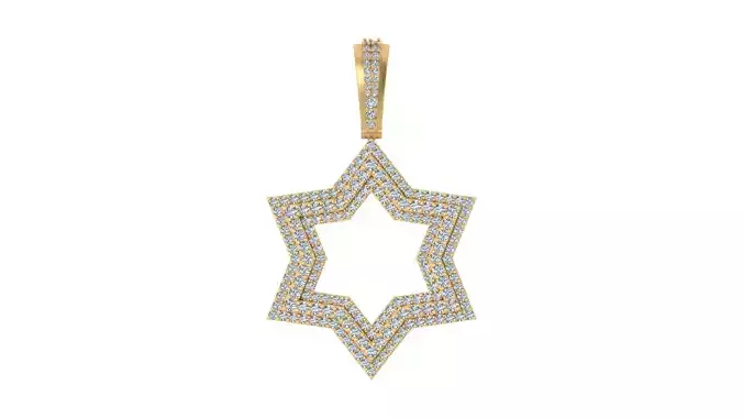 Iced-Out Star Diamond Pendant