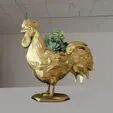 chicken low poly planter flower pot vase STL 3D print model_2