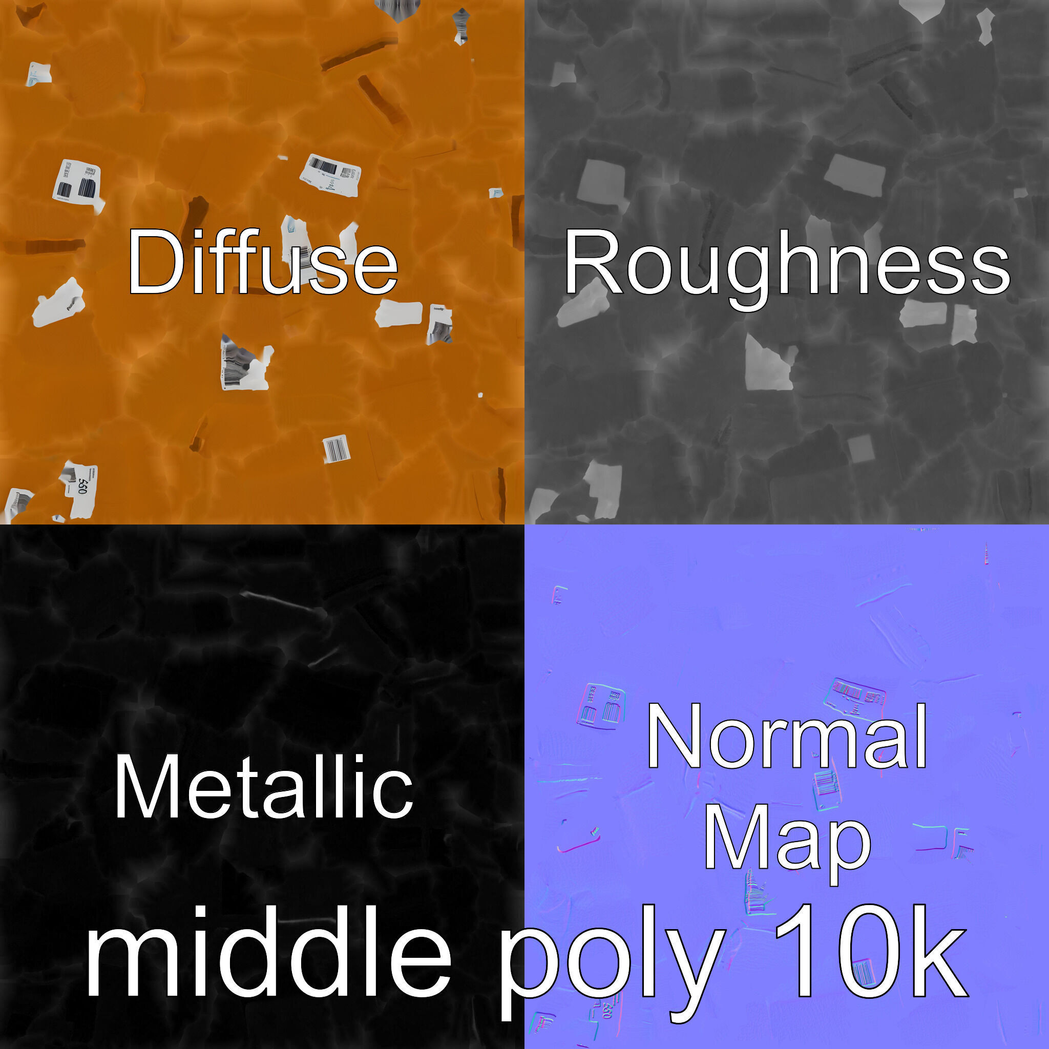 Postal Package Realistic Box Simulations model pack Low-poly 3D model_33