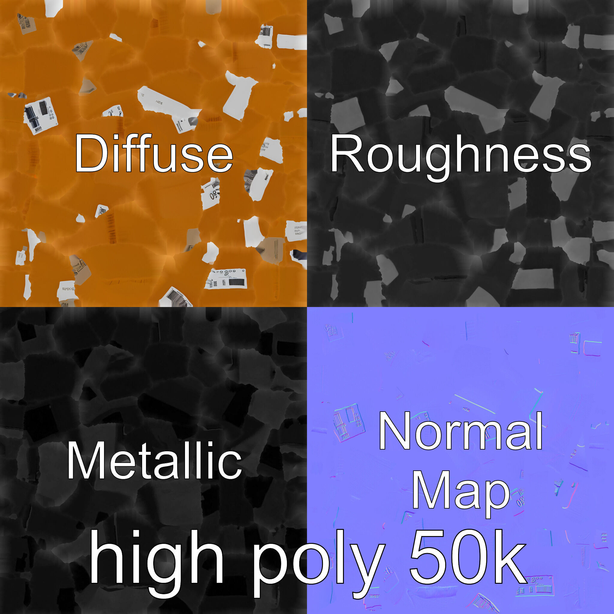 Postal Package Realistic Box Simulations model pack Low-poly 3D model_29