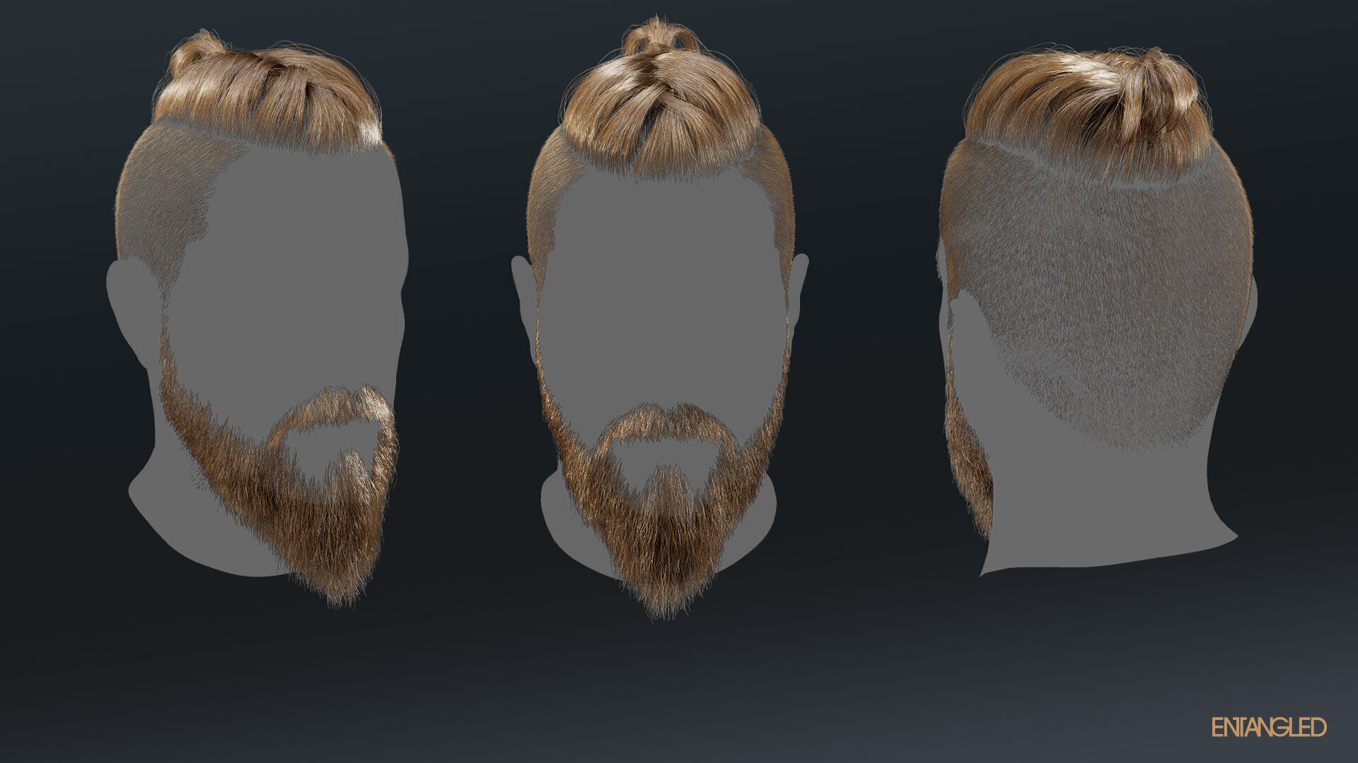 Hairstyle Pack - 11 game-ready male and female hairstyles  Low-poly 3D model_3