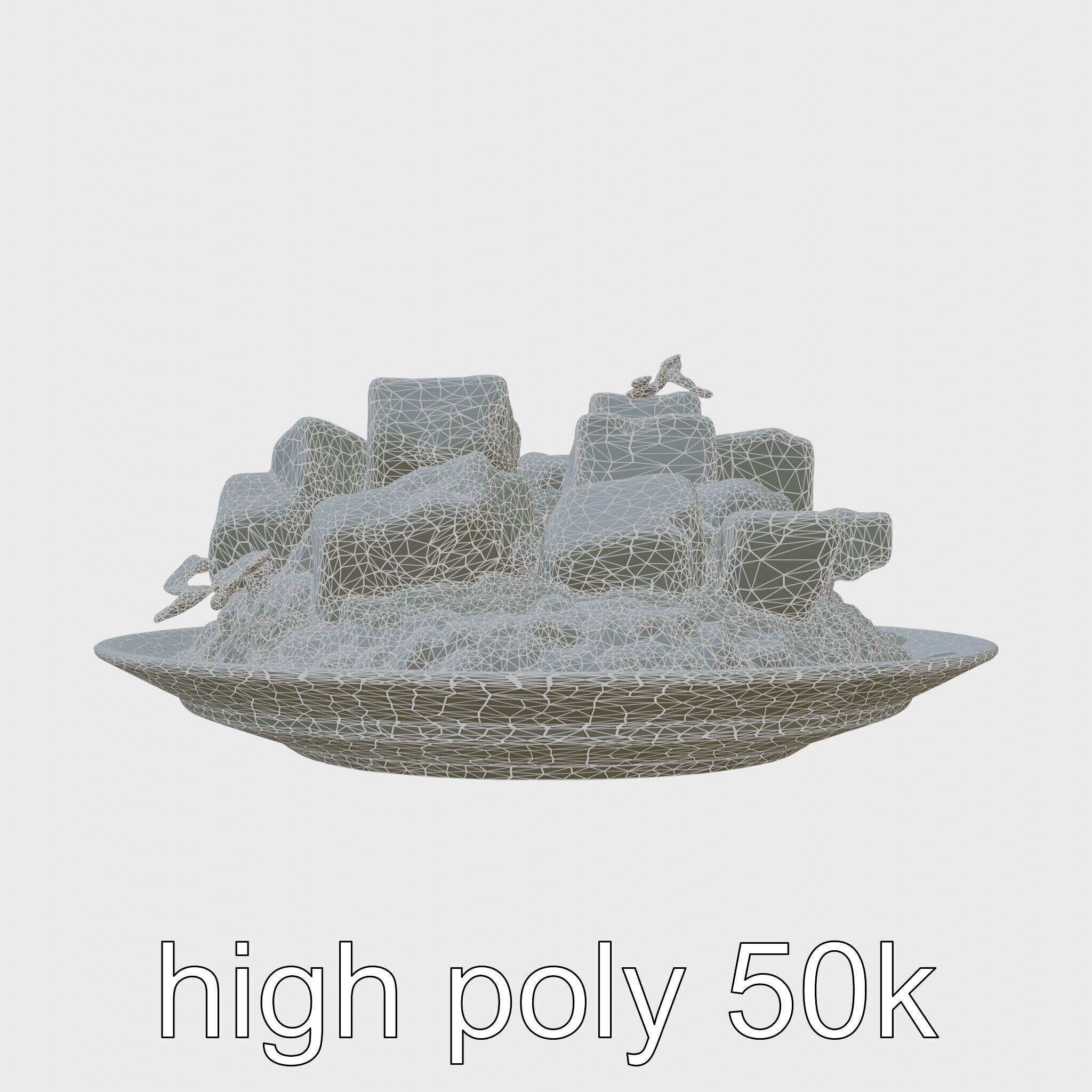 Thai Green Curry Chicken Dish 3D Model Pack Low-poly 3D model_15