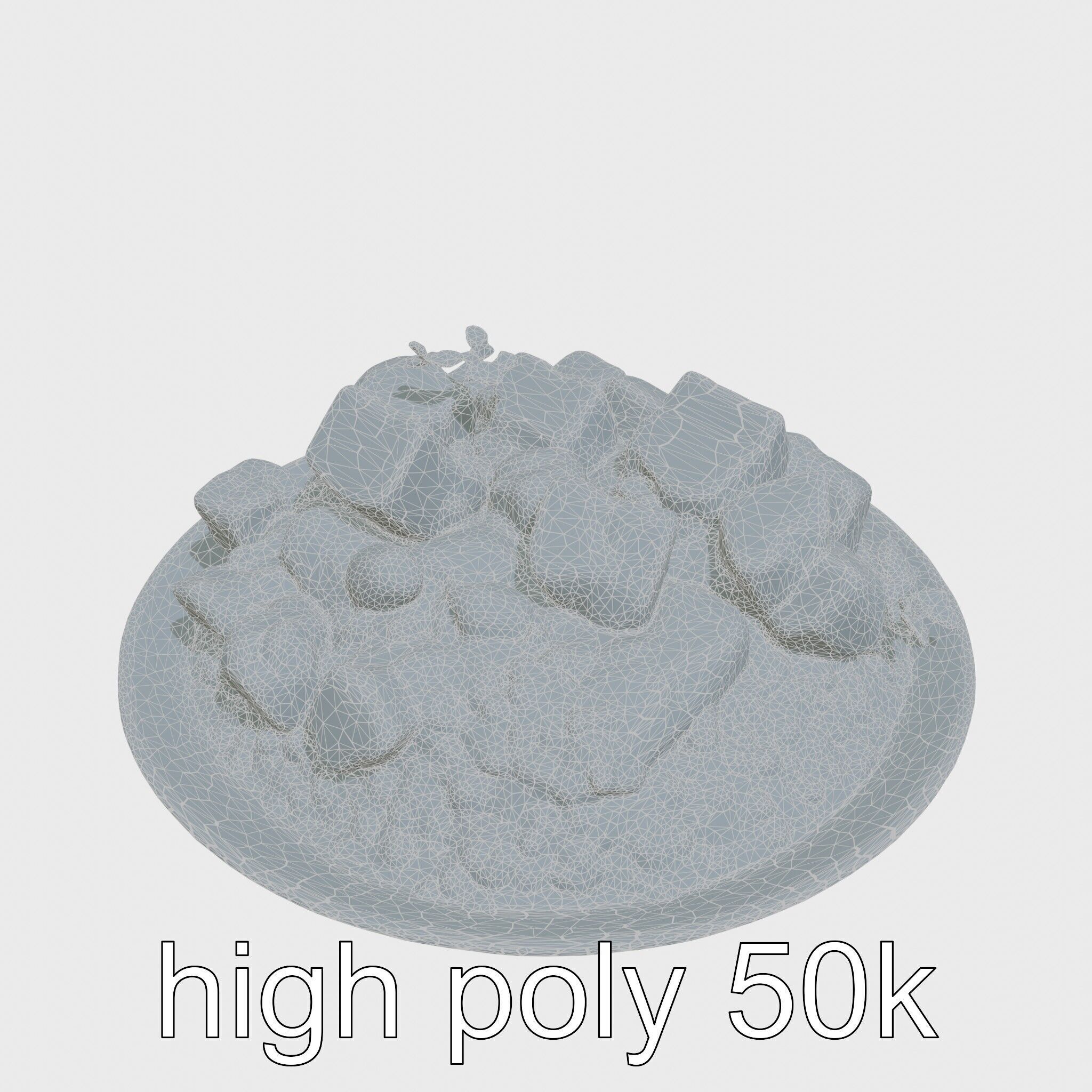 Thai Green Curry Chicken Dish 3D Model Pack Low-poly 3D model_33