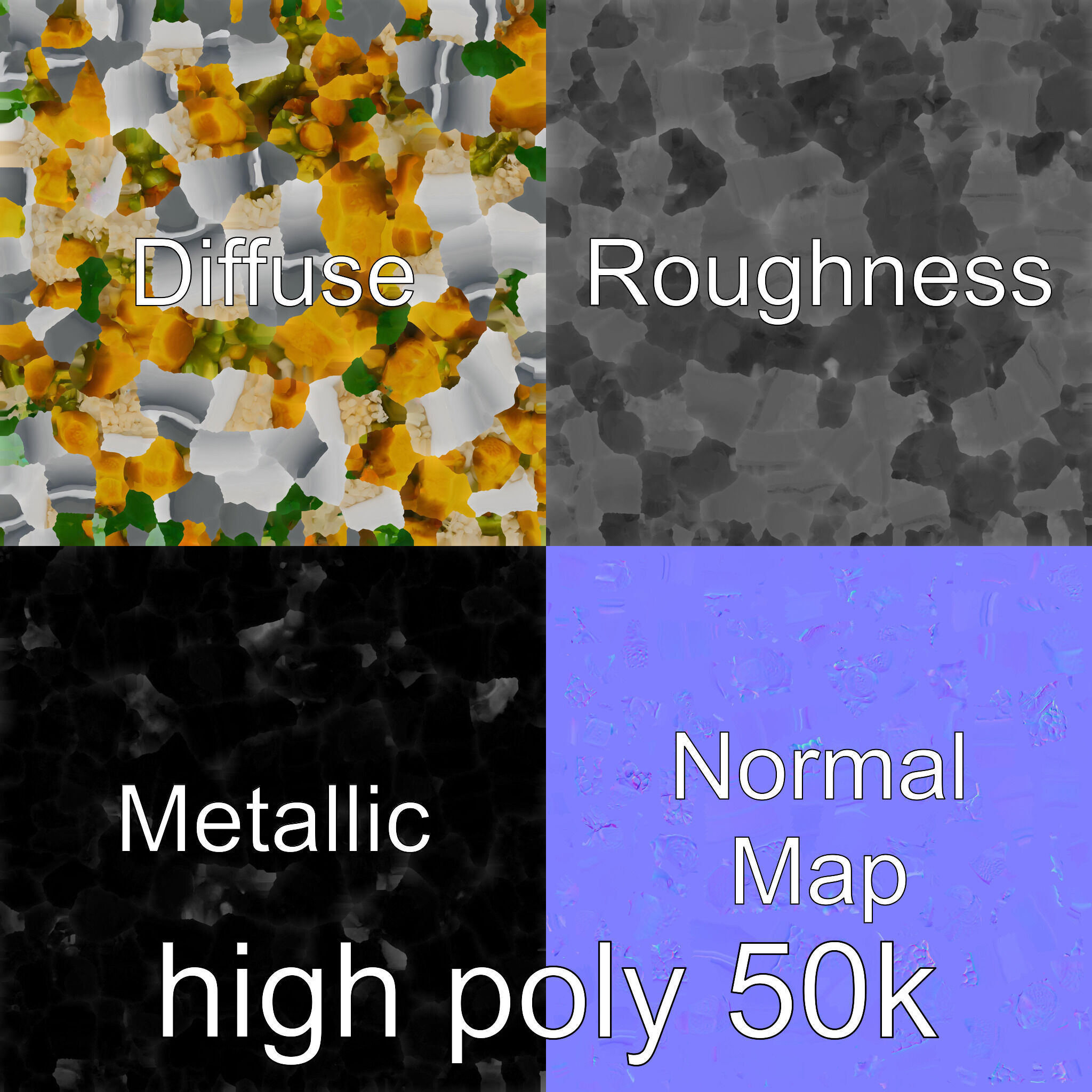 Thai Green Curry Chicken Dish 3D Model Pack Low-poly 3D model_27