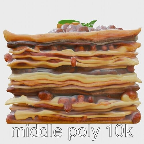 Gourmet Lasagna Layered Pasta Structure model pack Low-poly 3D model