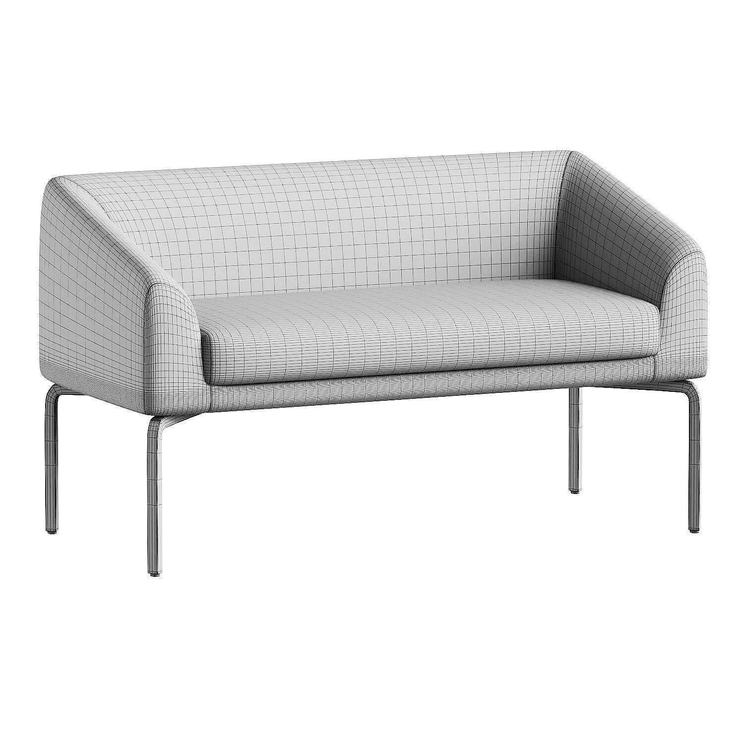 sofa yellow 3D model_3