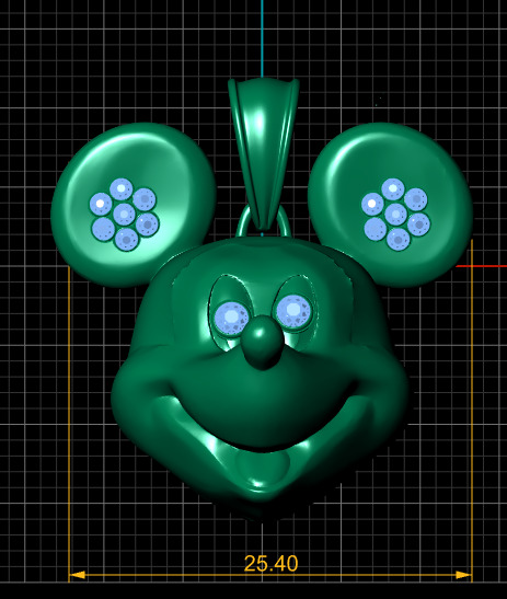 MICKEY MOUSE PENDANT 3D PRINTABLE MODEL  3D print model_5