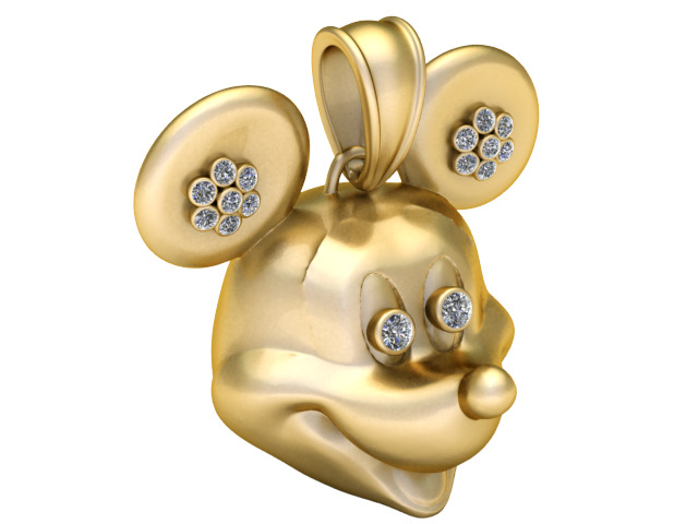 MICKEY MOUSE PENDANT 3D PRINTABLE MODEL  3D print model_3