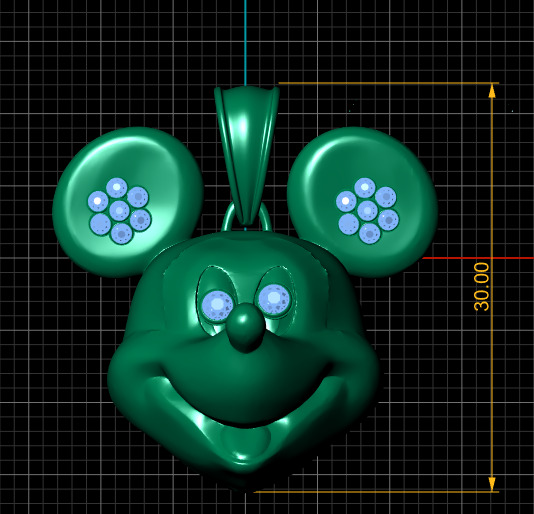 MICKEY MOUSE PENDANT 3D PRINTABLE MODEL  3D print model_4