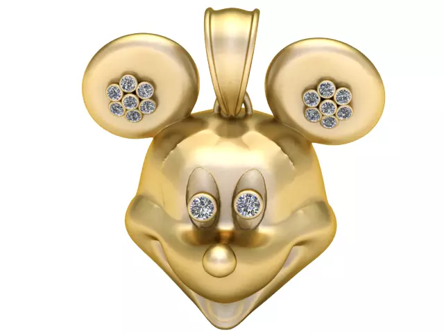 MICKEY MOUSE PENDANT 3D PRINTABLE MODEL  3D print model_0