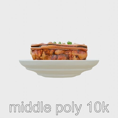 Greek Moussaka Casserole 3D Model Pack Low-poly 3D model