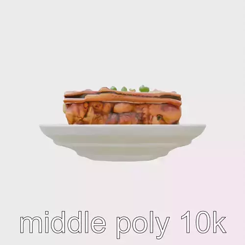 Greek Moussaka Casserole 3D Model Pack Low-poly 3D model Greek Moussaka Casserole 3D Model Pack Low-poly 3D model