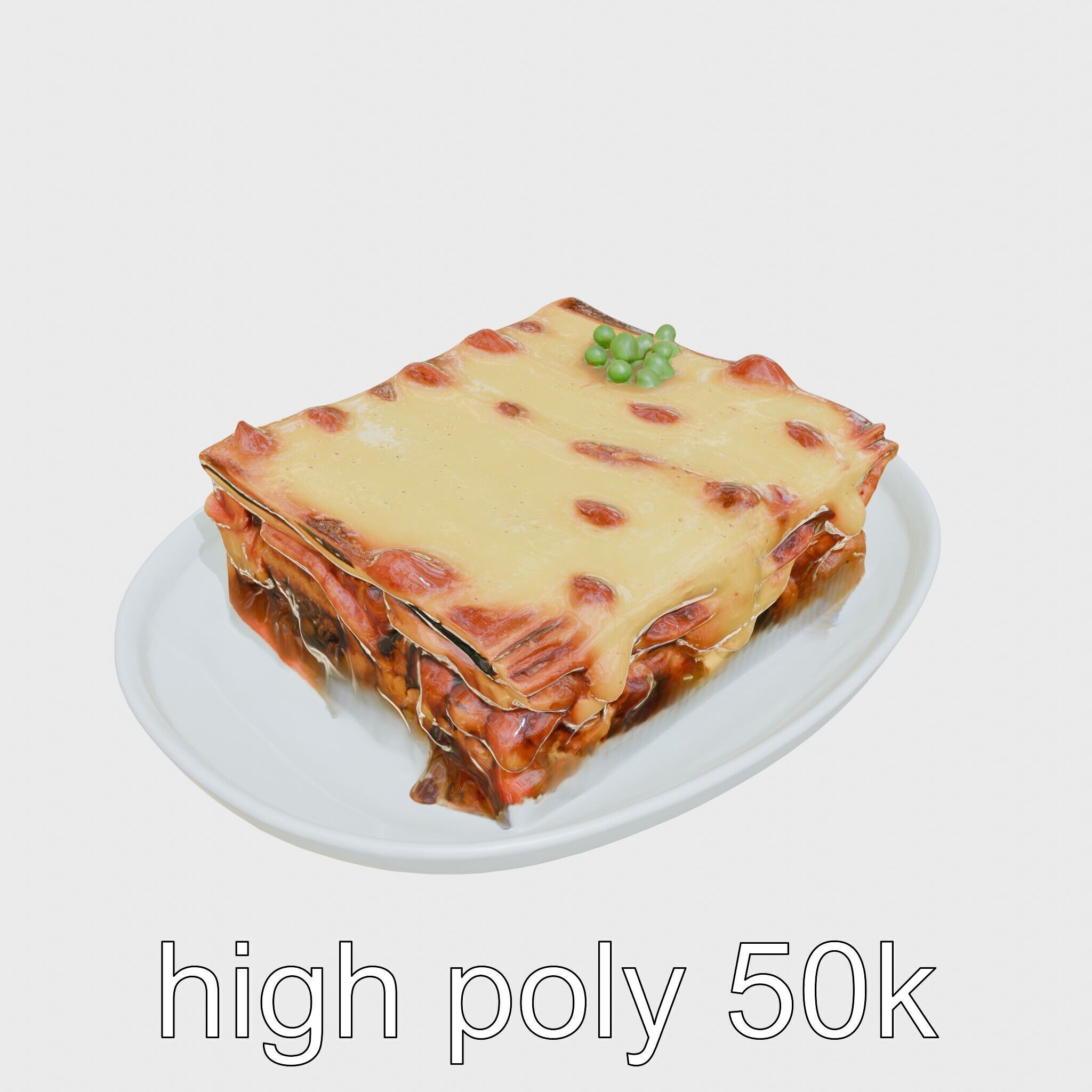 Greek Moussaka Casserole 3D Model Pack Low-poly 3D model_11