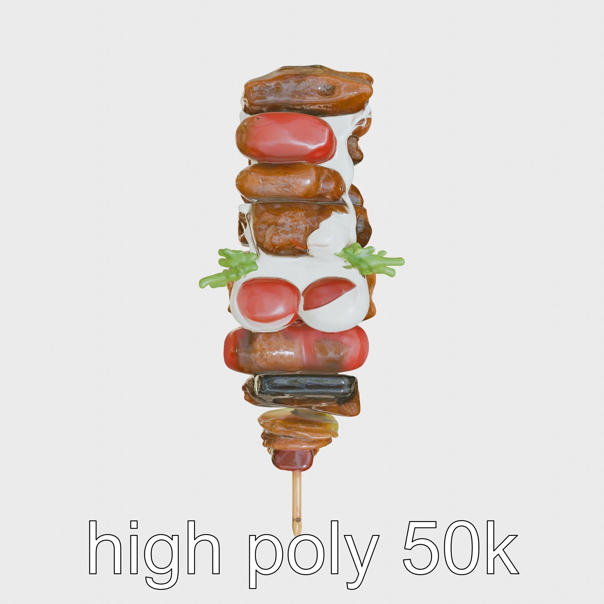 Turkish Kebab Skewer With Lamb And Vegetables model pack Low-poly 3D model_25