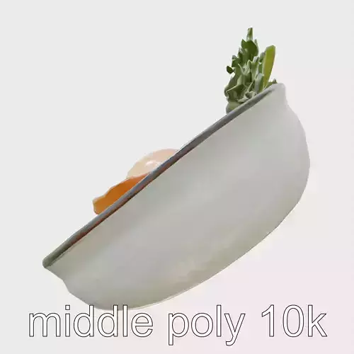 Korean Bibimbap Bowl 3D model pack Low-poly 3D model