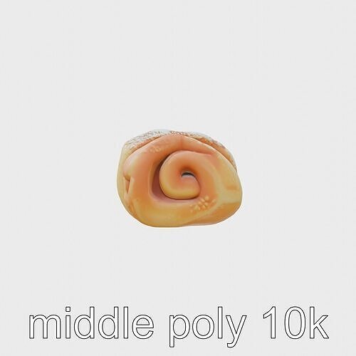 Danish Pastry Spiral with Almond Filling model pack Low-poly 3D model