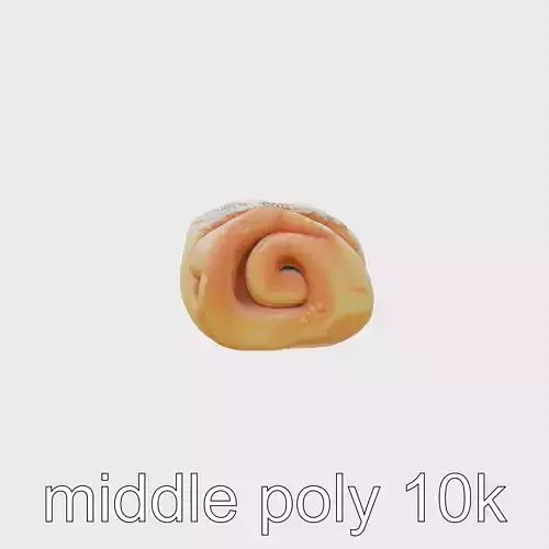 Danish Pastry Spiral with Almond Filling model pack Low-poly 3D model